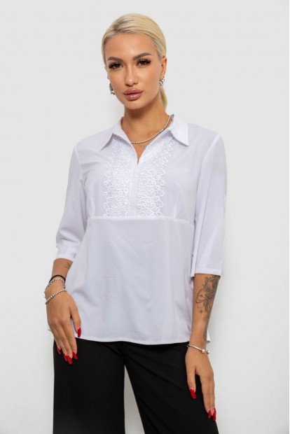 Блуза однотонна  -уцінка, колір білий, 230R70-1-U-2