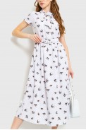 Сукня з поясом, колір білий, 230R027 - фото № 1