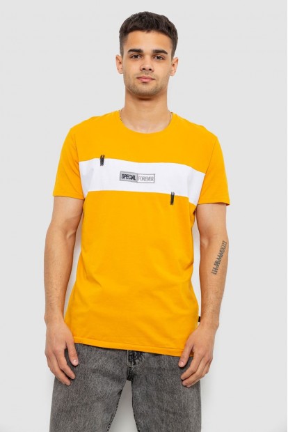 Футболка чоловіча з принтом, колір жовтий, 244R8855