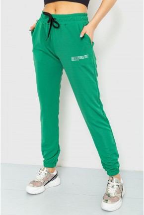Спорт штаны женские, цвет зеленый, 129R1105