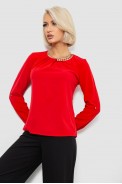 Блуза однотонна  -уцінка, колір червоний, 230R306-U-80 - фото № 2