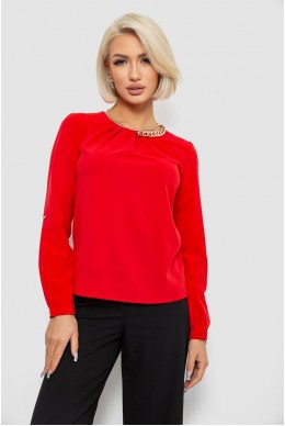 Блуза однотонная  -уценка, цвет красный, 230R306-U-80