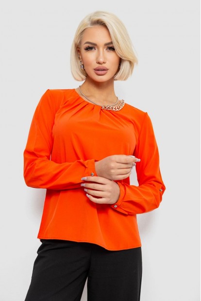 Блуза однотонная  -уценка, цвет оранжевый, 230R306-U-82