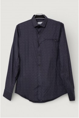 Рубашка мужская с принтом, цвет черный, 186R2009