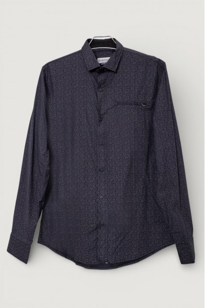 Рубашка мужская с принтом, цвет черный, 186R2009