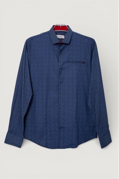Рубашка мужская с принтом, цвет синий, 186R2009