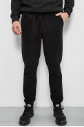 Спортивні штани чоловічі однотонні на поларфлісі, колір чорний, 257R20 оптом - фото № 0