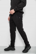 Спортивні штани чоловічі однотонні на поларфлісі, колір чорний, 257R20 оптом - фото № 2