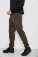 Спортивні штани чоловічі однотонні на поларфлісі, колір хакі, 257R20 оптом - фото № 2