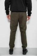 Спортивні штани чоловічі однотонні на поларфлісі, колір хакі, 257R20 оптом - фото № 3
