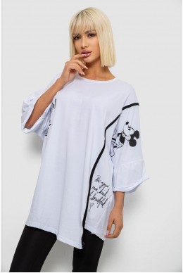 Футболка женская с принтом, цвет белый, 244R4007