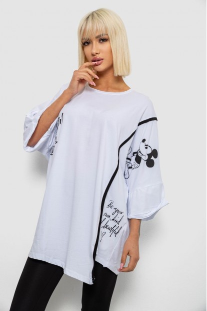 Футболка женская с принтом, цвет белый, 244R4007