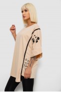 Футболка жіноча з принтом, колір бежевий, 244R4007 - фото № 2