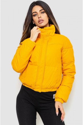 Куртка жіноча з еко-шкіри на синтепоні, колір жовтий, 129R2810