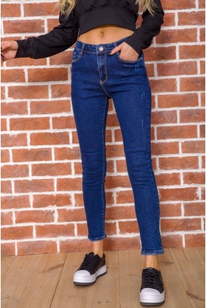 Жіночі приталені джинси темно-синього кольору 182R1702-13
