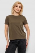 Футболка женская однотонная, цвет хаки, 244R802-5 - фото № 0