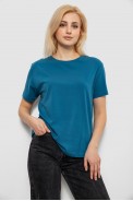 Футболка жіноча однотонна, колір джинс, 244R802-5 - фото № 0