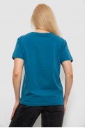 Футболка жіноча однотонна, колір джинс, 244R802-5 - фото № 3