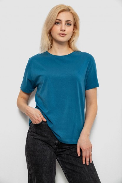 Футболка женская однотонная, цвет джинс, 244R802-5