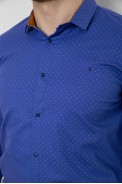 Сорочка чоловіча однотонна з принтом, колір електрик, 186R2097 оптом - фото № 4