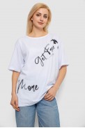 Футболка жіноча з принтом, колір білий, 244R3005 - фото № 0