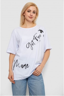 Футболка женская с принтом, цвет белый, 244R3005