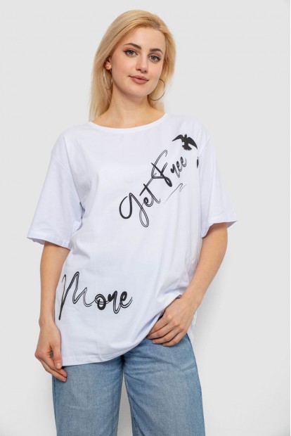 Футболка женская с принтом, цвет белый, 244R3005