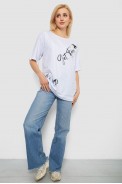 Футболка жіноча з принтом, колір білий, 244R3005 - фото № 1