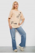 Футболка женская с принтом, цвет бежевый, 244R3005 - фото № 1