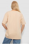 Футболка женская с принтом, цвет бежевый, 244R3005 - фото № 3