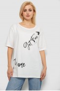 Футболка жіноча з принтом, колір молочний, 244R3005 - фото № 0