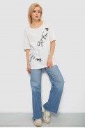 Футболка жіноча з принтом, колір молочний, 244R3005 - фото № 1