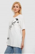 Футболка жіноча з принтом, колір молочний, 244R3005 - фото № 2