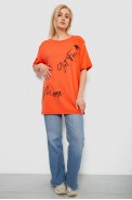 Футболка женская с принтом, цвет оранжевый, 244R3005 - фото № 1