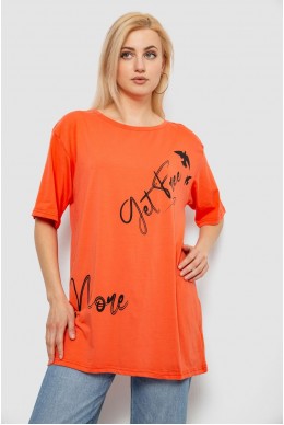 Футболка женская с принтом, цвет оранжевый, 244R3005