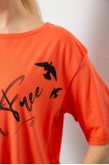 Футболка женская с принтом, цвет оранжевый, 244R3005 - фото № 4