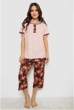 Пижама женская с принтом  -уценка, цвет персиковый, 243R1602-005-U-5