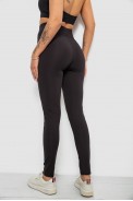 Лосини жіночі однотонні на флісі, колір чорний, 214R329-1 - фото № 3