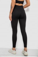 Лосини жіночі однотонні на флісі 214R329-1, колір Чорний оптом - фото № 3