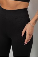 Лосини жіночі однотонні на флісі 214R329-1, колір Чорний оптом - фото № 4