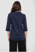 Блуза жіноча однотонна, колір синій, 230R73-1 - фото № 3