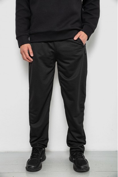 Спортивные штаны мужские однотонные, цвет черный, 244R41740