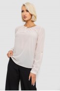Блуза однотонна  -уцінка, колір бежевий, 230R306-U-92 - фото № 2