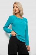 Блуза однотонна  -уцінка, колір бірюзовий, 230R306-U-96 оптом - фото № 2