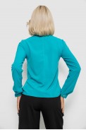 Блуза однотонна  -уцінка, колір бірюзовий, 230R306-U-96 оптом - фото № 3