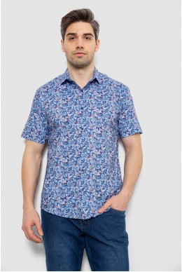 Рубашка мужская с принтом, цвет синий, 186R7341