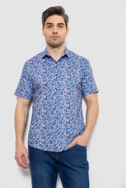 Рубашка мужская с принтом, цвет синий, 186R7341