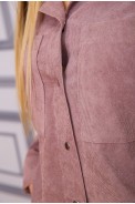 Вельветовая женская рубашка на кнопках цвет Мокко 102R269
