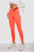 Лосины однотонные в рубчик, цвет коралловый, 244R312-5 - фото № 2