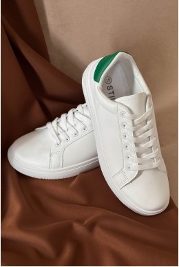 Кеди чоловічі, колір біло-зелений, 248RR191